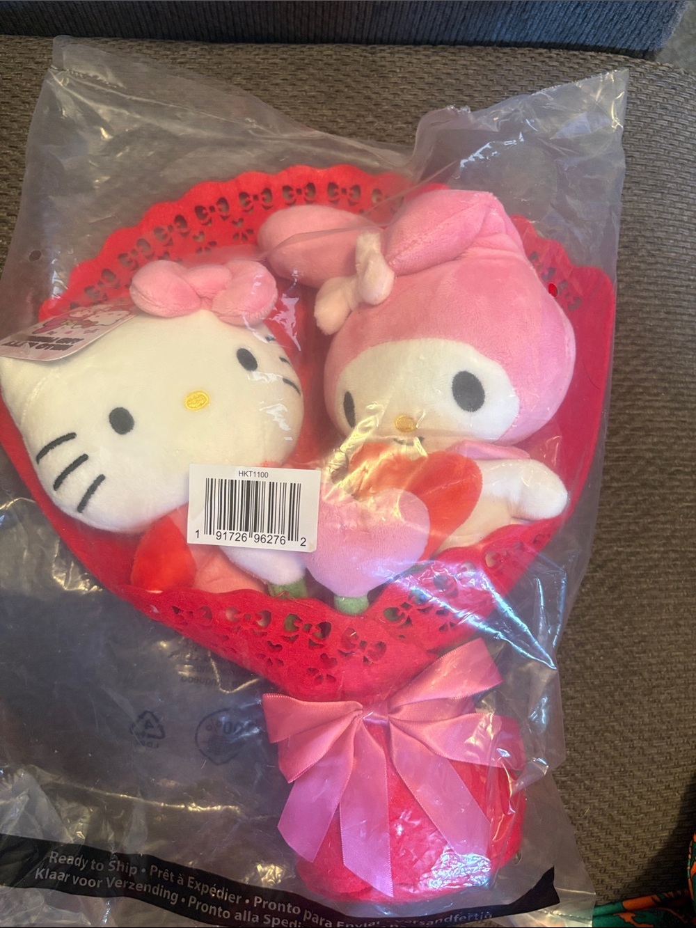 Sanrio Hello Kitty & My Melody Plush Bouquet - Red & Pink